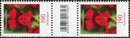 1,90€, Mi.Nr.3474 **  100er Rolle SZ2 mit 1 stelliger Nr. ungerade, EAN Code A